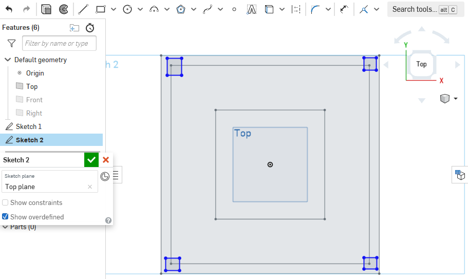 I tried drawing 4 squares where you wanted me to...