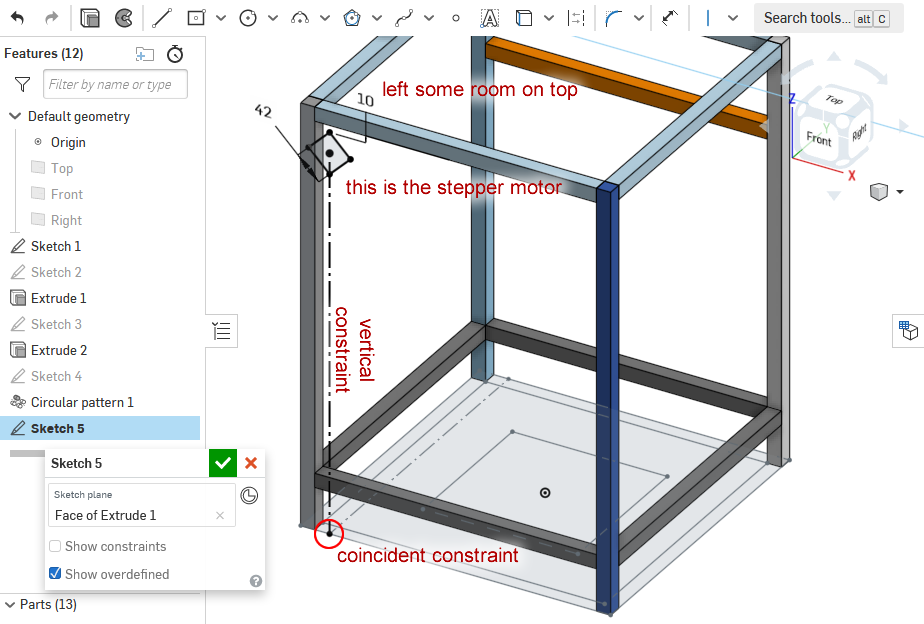 drawing just for the stepper motor position